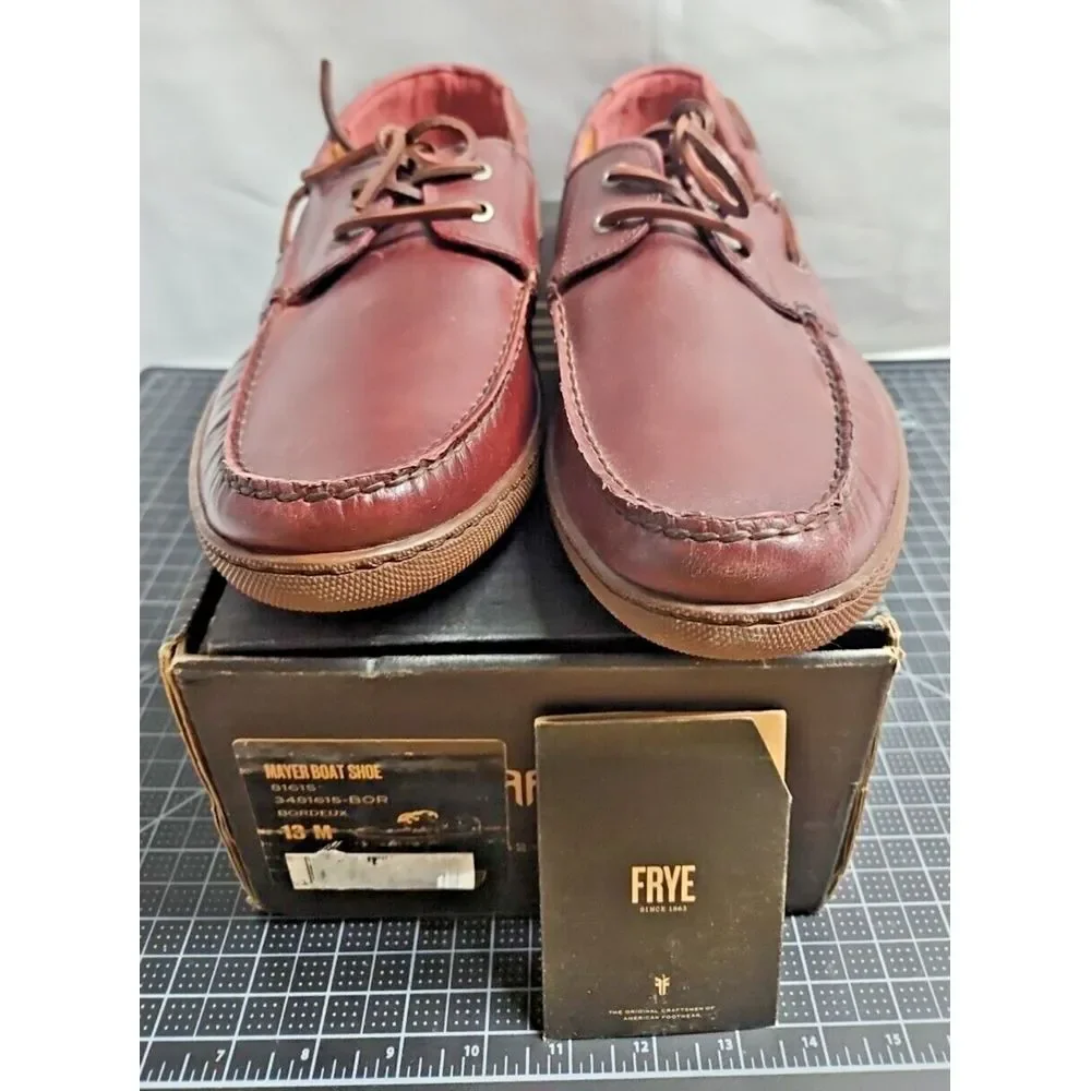 Frye Men's Mayer Boat Shoe, Bordeux,  leather upper‎ 13D